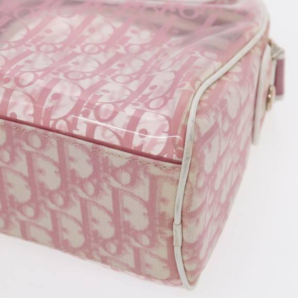 Christian Dior Trotter Canvas Shoulder Bag Clear Pink Silver Auth ki5020 - Picture 9 of 16